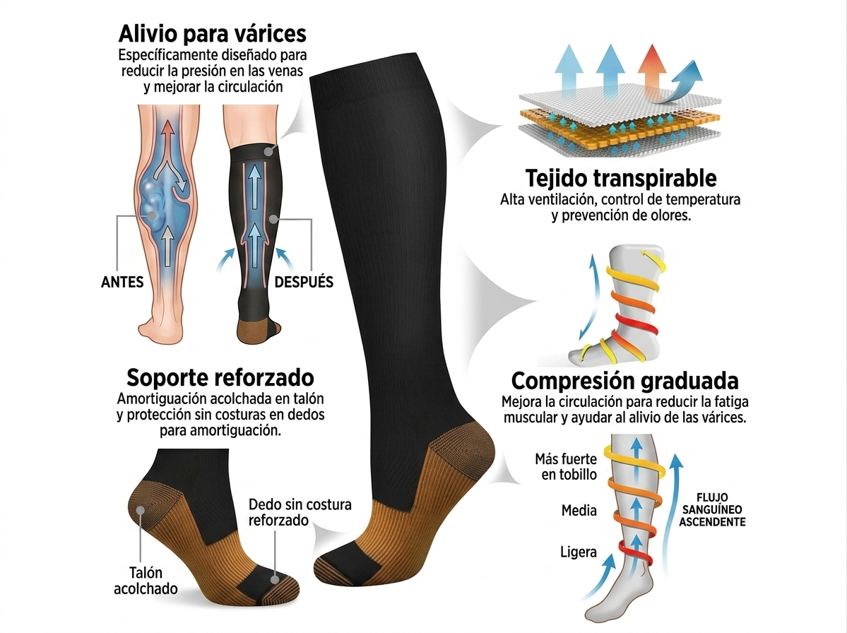 Medias De Compresión Varices Circulacion