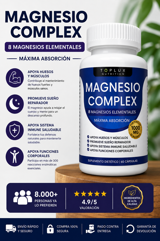 Magnesio Suplemento 8 Elemental 1000mg